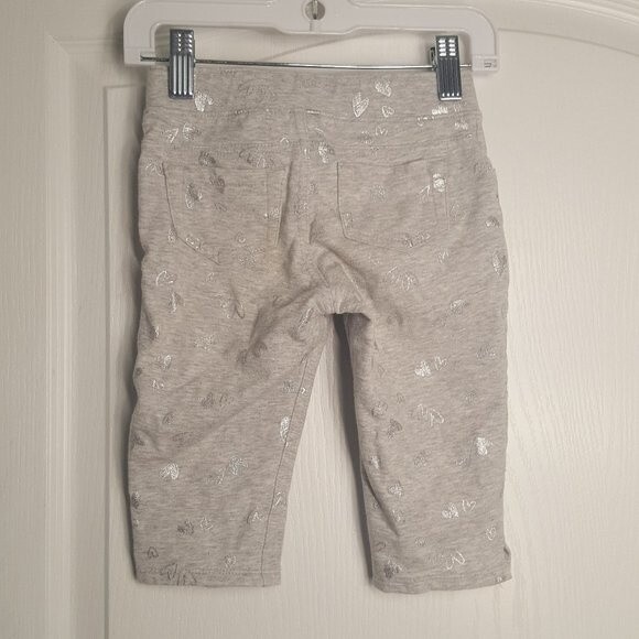 Jumping Beans Gray Metallic Heart Cropped Leggings - Picture 3 of 5